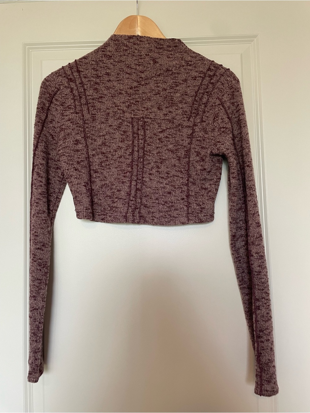 Urban Outfitters Out From Under Cropped Long-Sleeve Knit Top in Mauve
